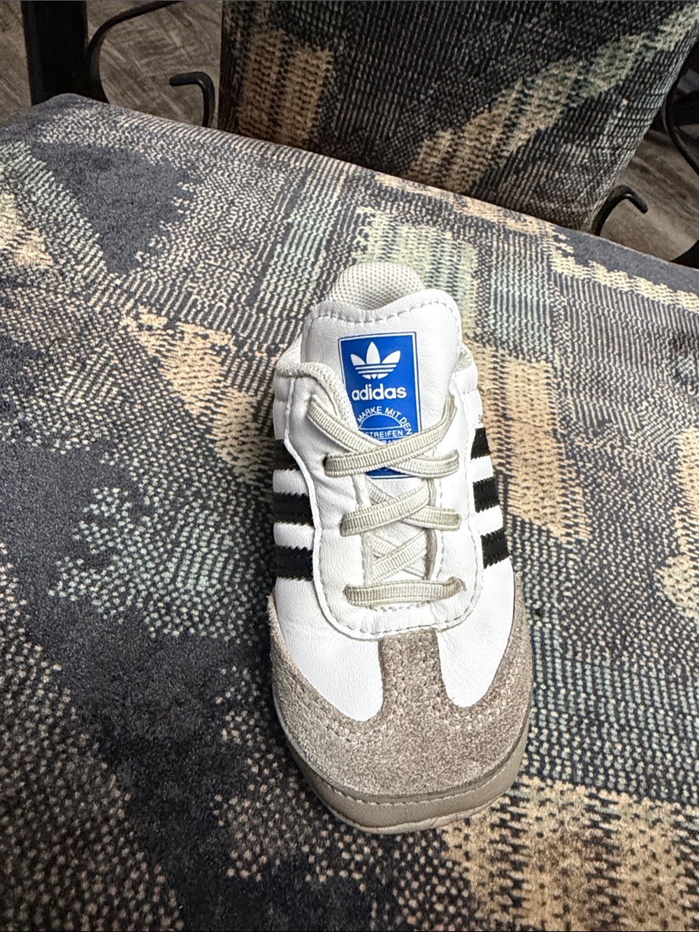 adidas Kids White, Black & Gray Classic Trainer
